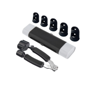 Инструмент для замены струн, очиститель 2 в 1 для грифа гитары и 5 напальчников силиконовых черных, размер XXS, XS, S, M, L