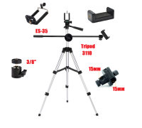 Штатив Tripod 3110-ES35-2DT для горизонтальной съемки с 2 держателями смартфона