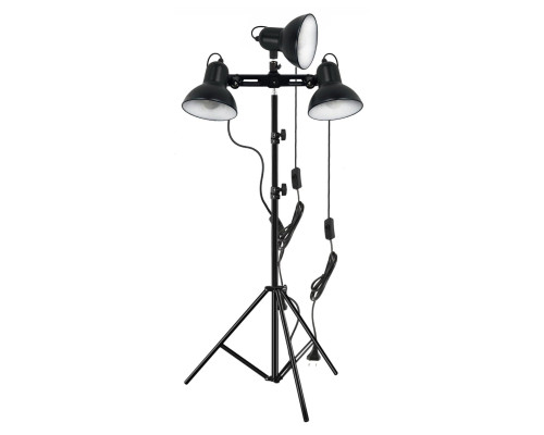 [СЛГП] Напольный светильник JBMB-3 с 3 средними черными абажурами, торшер с регулировкой угла наклона