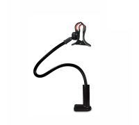 Гибкий держатель PH-2-P фитолампы для растений с пластиковым зажимом для поверхности до 8 см, черный