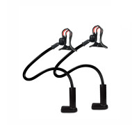 Комплект из 2 гибких держателей PH-2-P фитолампы для растений с пластиковым зажимом для поверхности до 8 см, черный