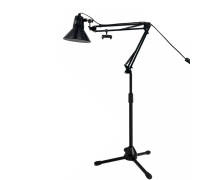 Напольная лампа торшер с черным абажуром LB-PML-85 на пантографе и стойке с держателем телефона до 85 мм