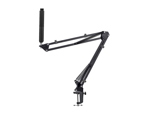 Настольная стойка пантограф STS-U с максимальной нагрузкой до 1.6 кг с усиленной струбциной и удлинителем крепления микрофона