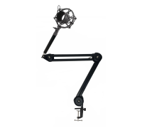 Настольная стойка пантограф PTS-U с усиленной струбциной, металлическим держателем микрофона паук PM-5/8 с удлинителем