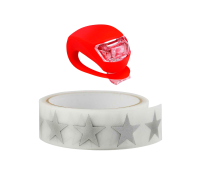 Набор BSK-R аксессуаров в коляску: светоотражающие звезды и фонарик светодиодный красный