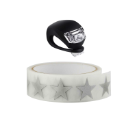 Набор BSK-B аксессуаров в коляску: светоотражающие звезды и фонарик светодиодный черный