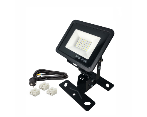 Светодиодный прожектор 30 Вт переносной на креплении FK-Pr2 с кабелем 3 метра и клеммами