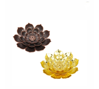 Набор металлических подставок "лотос" для благовоний, золотой и бронзовый цвет