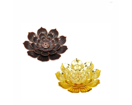 Набор металлических подставок "лотос" для благовоний, золотой и бронзовый цвет