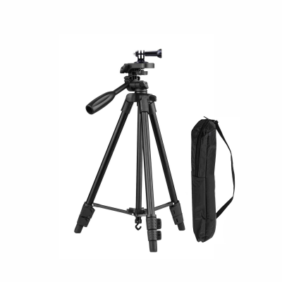 Штатив Tripod-8810-3ZB с креплением с 3 зубцами, болтом и гайкой для камеры GoPro с сумкой для переноски