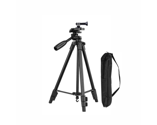 Штатив Tripod-8810-3ZB с креплением с 3 зубцами, болтом и гайкой для камеры GoPro с сумкой для переноски