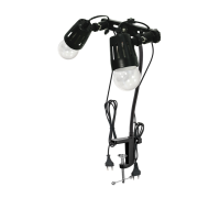 [СГП] Гибкий черный фитосветильник G35S-2P-FL с 2 патронами и фитолампами 12 Вт E27 на усиленной струбцине