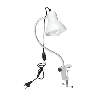 [СГП] Гибкий фитосветильник AS-W-G35S-FL с фитолампой 12Вт E27 на усиленной струбцине, белый