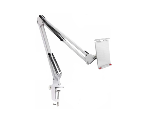 Держатель DP18-NBS-W для планшета шириной до 18 см на пантографе и усиленной струбцине, белый