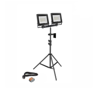 Прожектор светодиодный 50 Вт, 2 шт, на штативе JBH-PRJ-PL2V с кабелем 3 метра и клеммами на 3 контакта в распределительной коробке