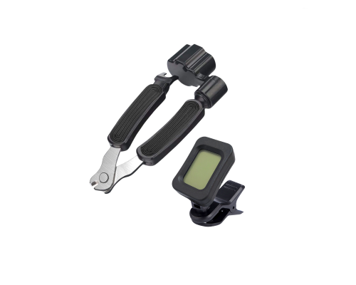 Тюнер-прищепка XRT01 для гитары и инструмент для замены струн: вертушка, ключ, кусачки