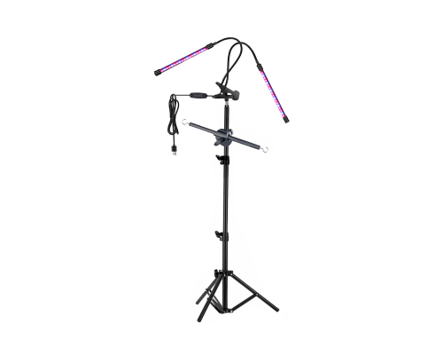 Стойка для растений на 2 кашпо FL2-JBH-31K с фитолампой, 2 панели