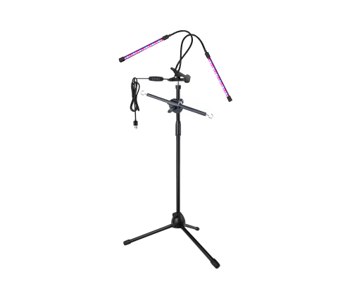 Стойка для растений на 2 кашпо FL2-ML38-31K с фитолампой, 2 панели