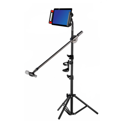 Штатив журавль JBH-G1T18-P стойка для микрофона с подставкой для планшета до 18 см и подстаканником