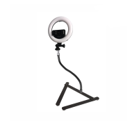 Кольцевая лампа L16-L07-GDS-EC с держателем телефона на гибком настольном креплении