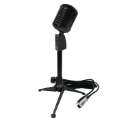 Винтажный динамический микрофон, цвет черный, на настольной стойке MF-027-38
