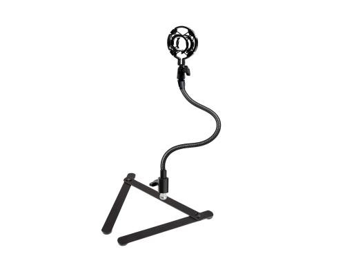 Настольная стойка P1-GEC для микрофона с гибким креплением и держателем паук P1