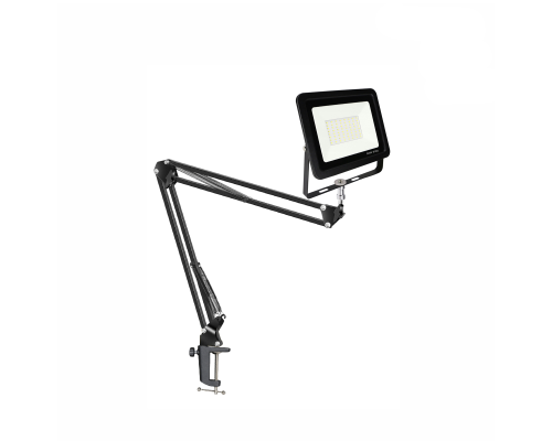 Светодиодный прожектор 50Вт с настольным креплением пантограф NB и усиленной струбциной