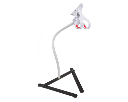 Штатив ECG-P10W для веб камеры с белым гибким креплением и зажимом до 10 см