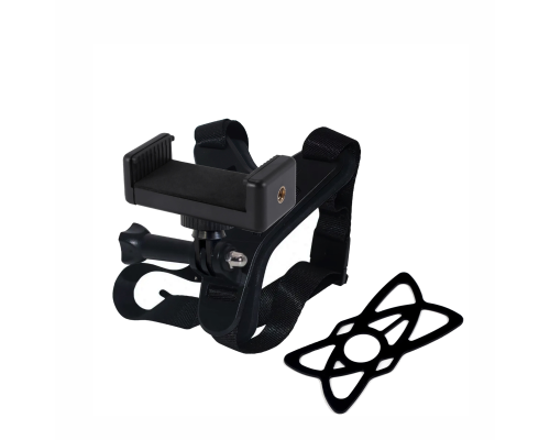 Держатель для телефона 55-85 мм, крепление на шлем с резинкой фиксатором