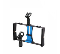 Держатель клетка для телефона, стабилизатор для камеры с 2 держателями для микрофонов