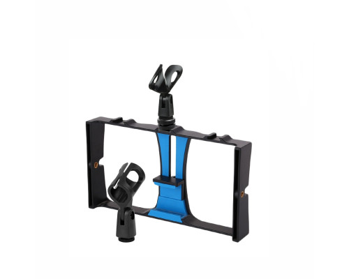 Держатель клетка для телефона, стабилизатор для камеры с 2 держателями для микрофонов