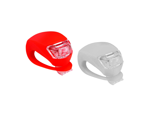 Фонари светодиодные велосипедные, силиконовые, белый и красный