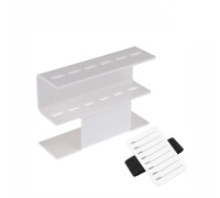 Подставка для 6 пинцетов лэшбокс, белый, и планшет для наращивания ресниц 7-14 мм с креплением на руку