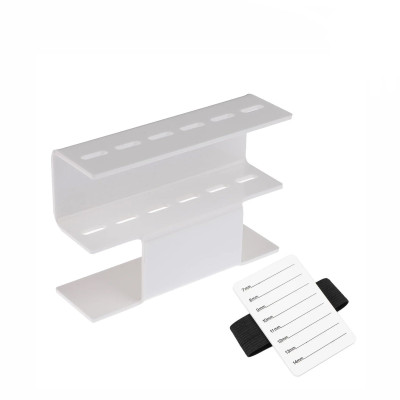 Подставка для 6 пинцетов лэшбокс, белый, и планшет для наращивания ресниц 7-14 мм с креплением на руку