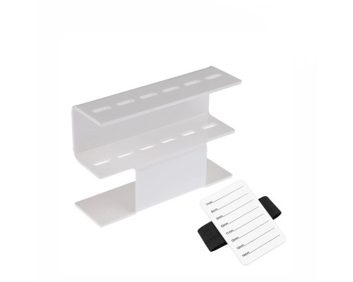 Подставка для 6 пинцетов лэшбокс, белый, и планшет для наращивания ресниц 7-14 мм с креплением на руку