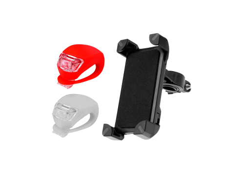 Фонари велосипедные, белый и красный, и держатель для телефона Bike Holder Y11-2F