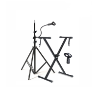 Микрофонная стойка JBH-G-2DM с 2 держателями и подставка для синтезатора