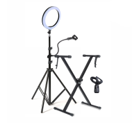 Микрофонная стойка JBH-G-2DM26 с 2 держателями, подсветкой и подставка для синтезатора