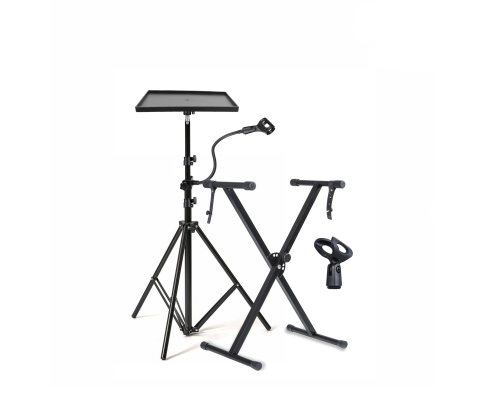 Кронштейн для микрофона JBH-G-2DM-PN с подставкой для ноутбука и стойка для синтезатора