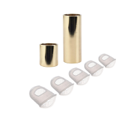 Слайдеры, высота 28 и 70мм, сталь, цвет золото и напальчники силиконовые белые для игры на гитаре, размер XXS, XS, S, M, L