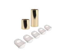 Слайдеры, высота 28 и 60мм, сталь, цвет золото и напальчники силиконовые белые для игры на гитаре, размер XXS, XS, S, M, L