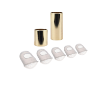 Слайдеры, высота 28 и 51 мм, сталь, цвет золото и напальчники силиконовые белые для игры на гитаре, размер XXS, XS, S, M, L