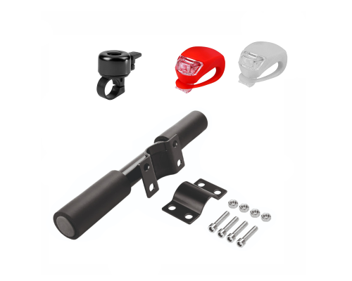 Усиленный детский руль-ручка для самоката со звонком, красным и белым фонариками