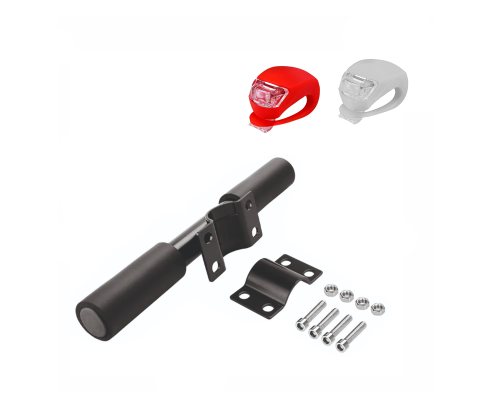 Усиленный детский руль-ручка для самоката с красным и белым фонариками