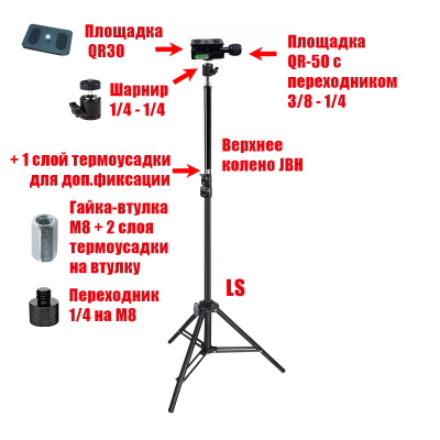 Штатив строительный LSUQR-50.30 до 2,6 м, для лазерного уровня, нивелира