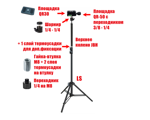 Штатив строительный LSUQR-50.30 до 2,6 м, для лазерного уровня, нивелира