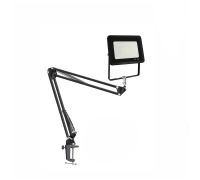 Прожектор светодиодный 30Вт с настольным поворотным креплением NBS на усиленной струбцине
