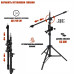 Универсальный строительный штатив LS-63K-NIV для прожектора, малярной лампы с креплением для нивелира и сумкой