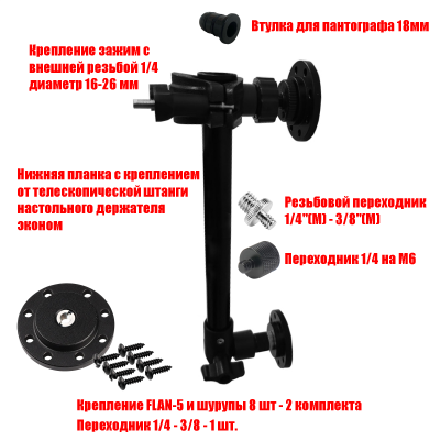 Настенное крепление FLAN-EC с посадочным местом 12мм под пантограф