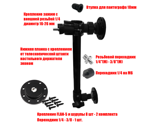 Настенное крепление FLAN-EC с посадочным местом 12мм под пантограф